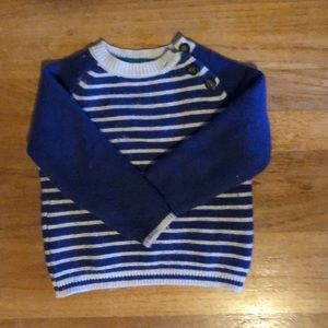 MiniBoden Toddler Blue and white striped sweater